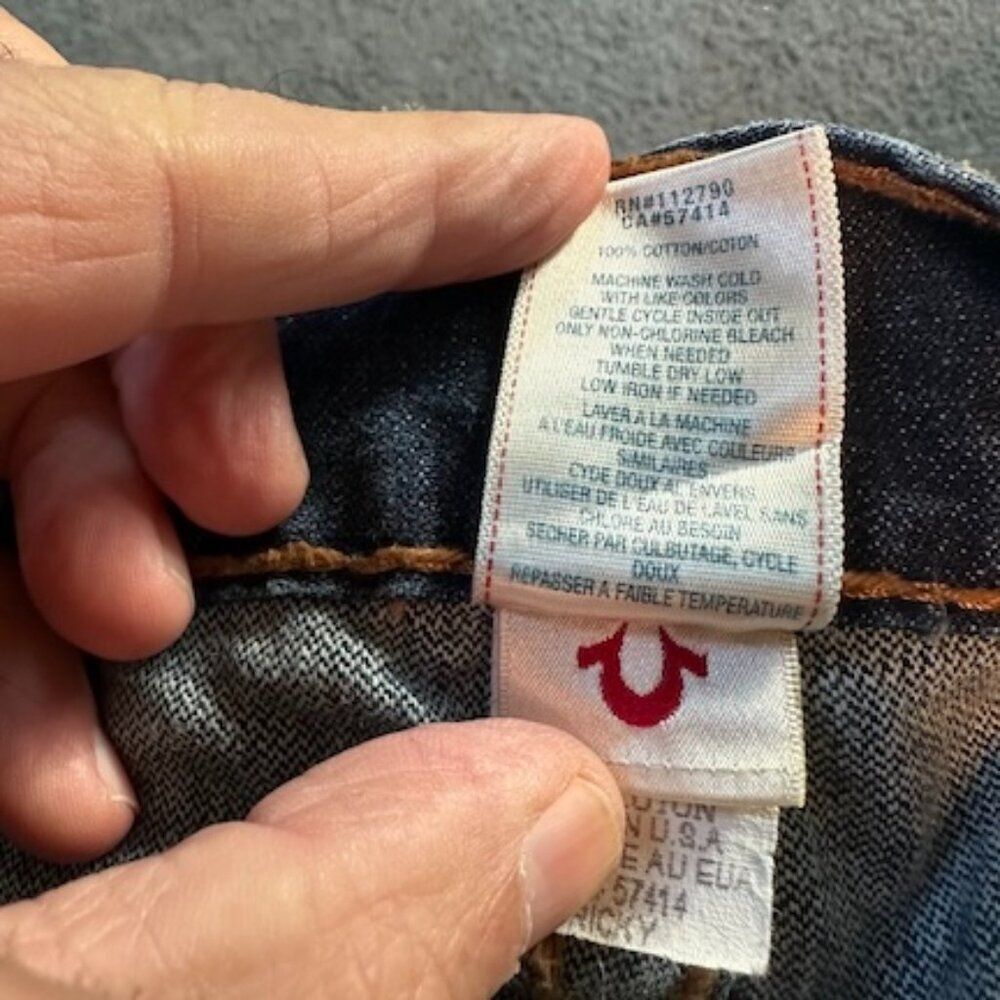 True Religion Vintage Ricky Super T Jeans - Men's 34x33 -Thick Stitch, USA - EUC - Picture 12 of 16